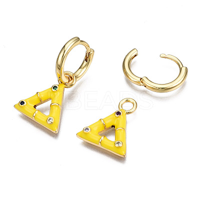 Brass Micro Pave Cubic Zirconia Huggie Hoop Earrings EJEW-T014-43G-NF-1