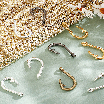10Pcs 5 Colors Alloy Hook Clasps FIND-LP0002-60-1
