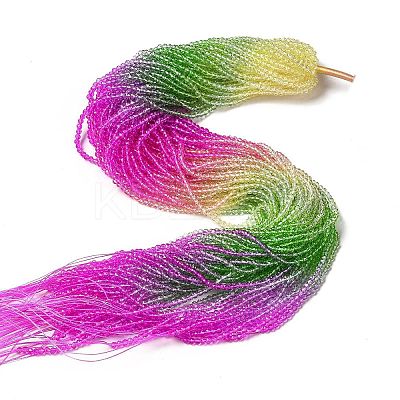 Transparent Gradient Color Glass Beads Strands GLAA-H021-01B-22-1