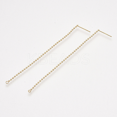 Brass Stud Earring Findings X-KK-T035-126G-1