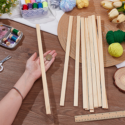 12Pcs Wood Craft Sticks AJEW-BC0010-05B-1