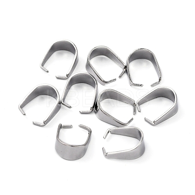 Tarnish Resistant 304 Stainless Steel Snap on Bails STAS-R048-10x7mm-1