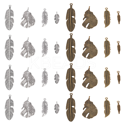 16Pcs 8 Styles Tibetan Style Alloy Pendants FIND-LP0002-18-1