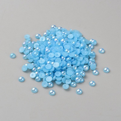 ABS Plastic Imitation Pearl Cabochons OACR-WH0044-02A-08-1