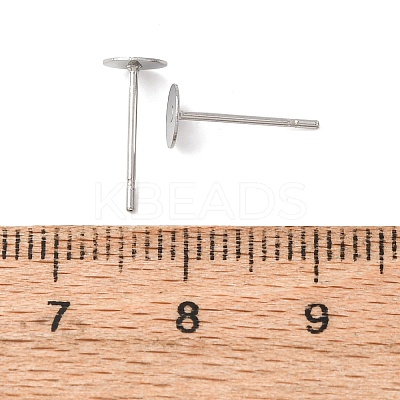 Tarnish Resistant 304 Stainless Steel Flat Round Blank Peg Stud Earring Findings STAS-S028-24-1