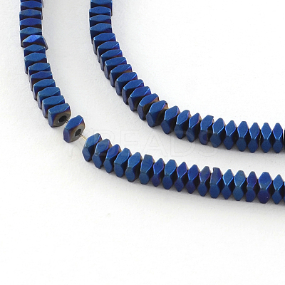 Faceted Square Electroplate Non-magnetic Synthetic Hematite Bead Strands G-S203-24B-1