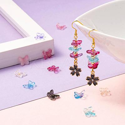 300Pcs Transparent Spray Painted Glass Charms GLAA-LS0001-02-1