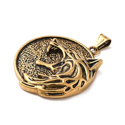 304 Stainless Steel Big Pendants STAS-D091-05AG-1