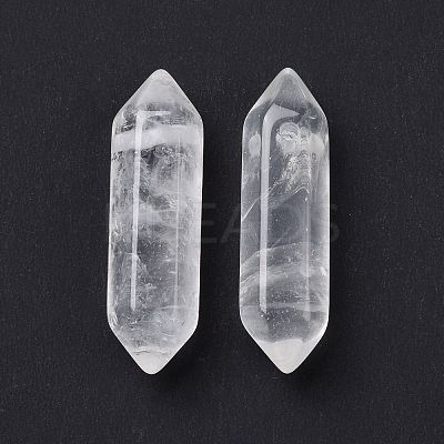 Natural Quartz Crystal Double Terminal Pointed Pendants G-C007-02B-14-1