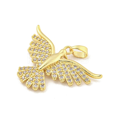 Phenix Rack Plating Brass Clear Cubic Zirconia Pendants KK-M291-08G-1