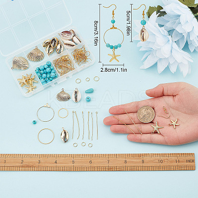 DIY Ocean Gemstone Earring Making Kit DIY-SC0020-31-1