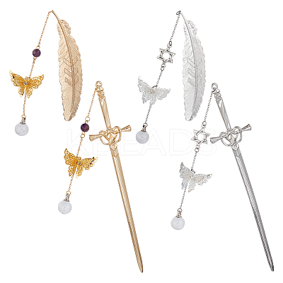 4Pcs Alloy Bookmarks AJEW-OC00037-1