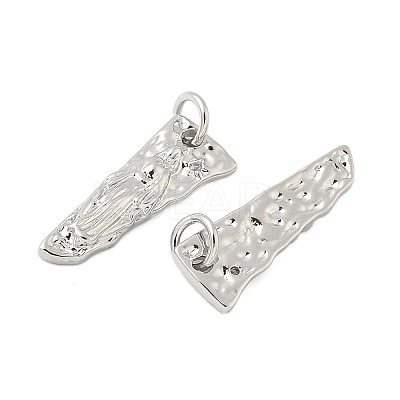 Brass Micro Pave Clear Cubic Zirconia Pendants KK-B139-24A-P-1