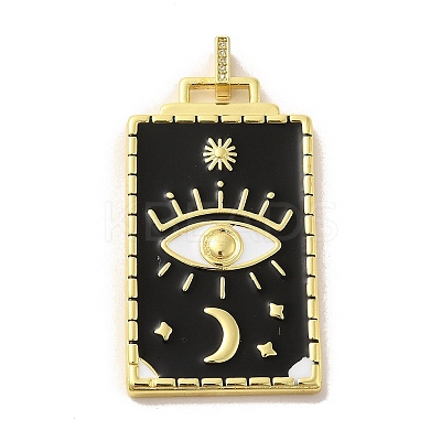 Brass Micro Pave Cubic Zirconia Pendant with Enamel KK-H458-02G-D01-1