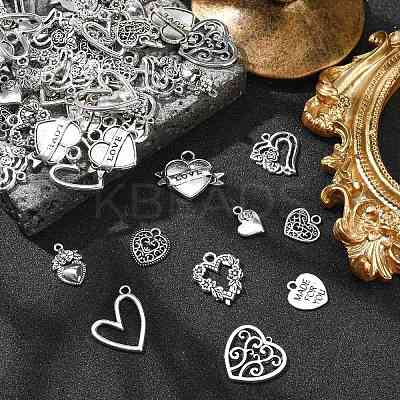 100Pcs 10 Styles Tibetan Style Alloy Pendants TIBEP-CJ0002-64-1