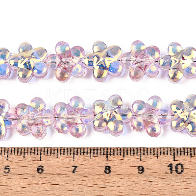 Transparency Electroplate Glass Beads Strands GLAA-T023-38A-03-1