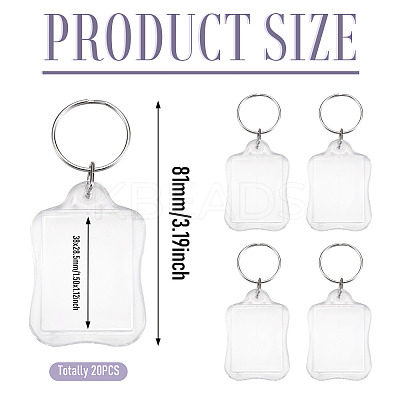 20Pcs Acrylic Photo Frame Keychains AJEW-TA0003-60-1