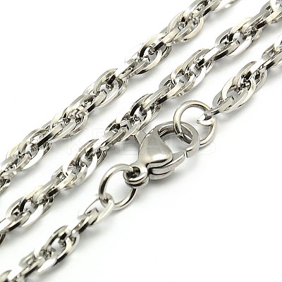 Tarnish Resistant Fashionable 304 Stainless Steel Rope Chain Necklace Making STAS-A028-N039P-L-1