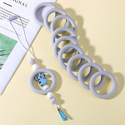 9Pcs Ring Food Grade Eco-Friendly Silicone Focal Beads JX895H-1