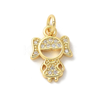 Brass Micro Pave Cubic Zirconia Pendants KK-P292-21C-G-1