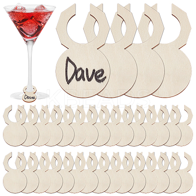 80Pcs Wood Wine Glass Label Ring FIND-UN0007-79-1