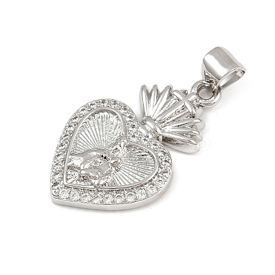 Brass Micro Pave Cubic Zirconia Pendants KK-P323-11U-P01-1