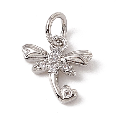 Brass Micro Pave Cubic Zirconia Charms ZIRC-F132-21P-1