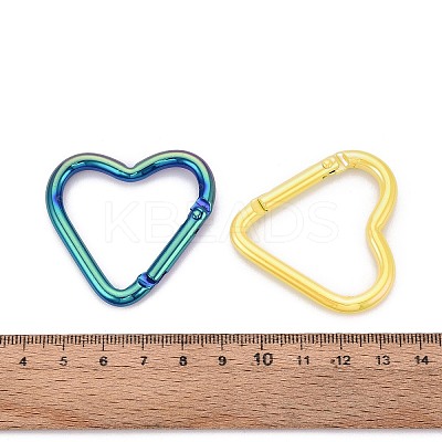 Spray Painted Electroplate Alloy Spring Gate Rings PALLOY-T092-63-1