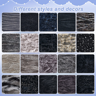 20Pcs 20 Styles Polycotton Fringe Trim Ribbons OCOR-GF0004-90-1