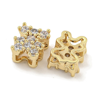 Brass with Clear Cubic Zirconia Charms KK-Q820-22G-1