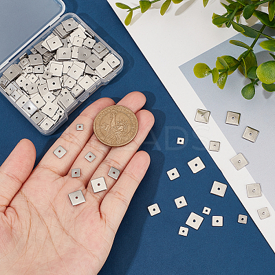 400Pcs 4 Styles 304 Stainless Steel Spacer Beads STAS-PH0019-77-1