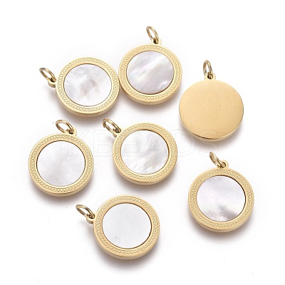 Natural Shell Pendants STAS-H100-04G-1