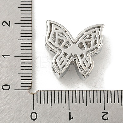 Brass Micro Pave Clear Cubic Zirconia Beads KK-Z057-08P-1