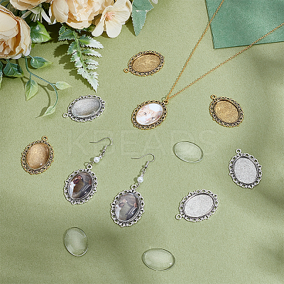 DIY Oval Pendants Making Kits DIY-PH0032-17-1