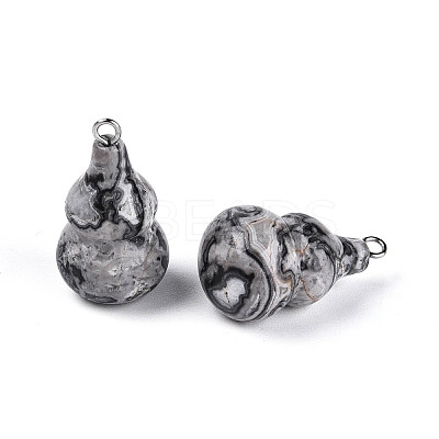 Natural Map Stone Pendants G-T144-73C-1