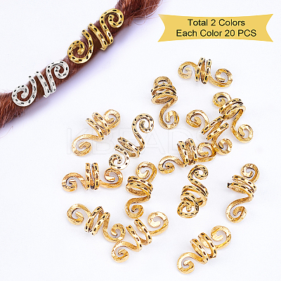 Plated Alloy Hair Coil Cuffs OHAR-PH0001-20-1