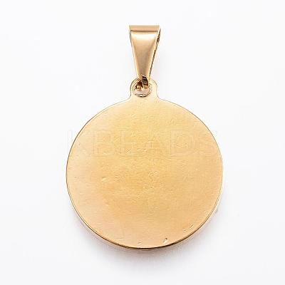 Real 18K Gold Plated 304 Stainless Steel Pendants STAS-H372-01F-1