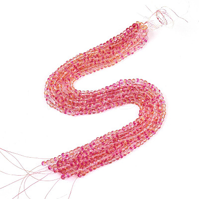 Baking Paint Transparent Glass Beads Strands DGLA-A035-T4mm-A12-1