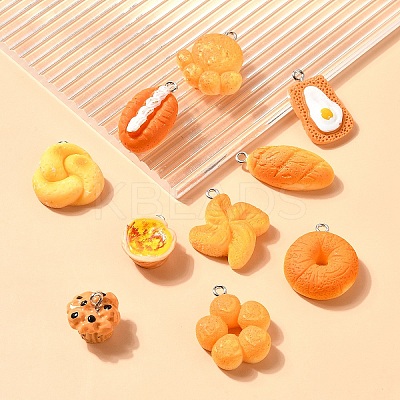 20Pcs 10 Styles Opaque Resin Imitation Food Pendants RESI-YW0001-69-1