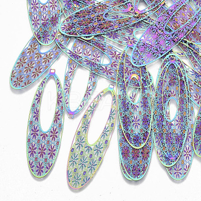 Ion Plating(IP) 304 Stainless Steel Filigree Big Pendants X-STAS-S108-82-1