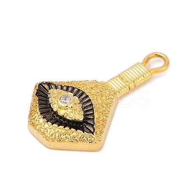 Brass Clear Cubic Zirconia Eye Pendants KK-U058-51G-1