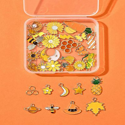 30Pcs Alloy Enamel Pendants FIND-FS0004-48-1