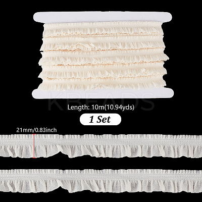 10M 10% Spandex 90% Polyamide Layered Pleated Lace Ribbon OCOR-GA0002-42A-1