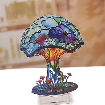 Double-sided Painted Flat Acrylic Mushroom Ornament PW-WG283BE-03-1