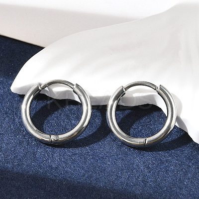 Tarnish Resistant 304 Stainless Steel Hoop Earrings LS-EJEW-P177-P-07-1