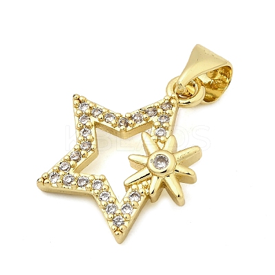 Brass Micro Pave Cubic Zirconia Pendants KK-I360-077G-1