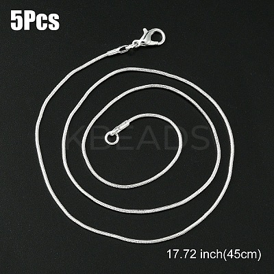 Brass Round Snake Chain Necklace with Lobster Claw Clasps MAK-YW0001-14B-1