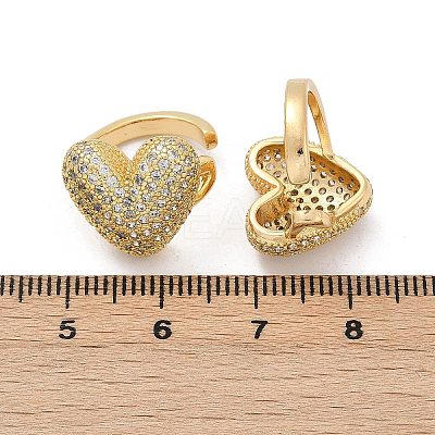 Brass Micro Pave Clear Cubic Zirconia Cuff Earrings EJEW-Q045-06G-1