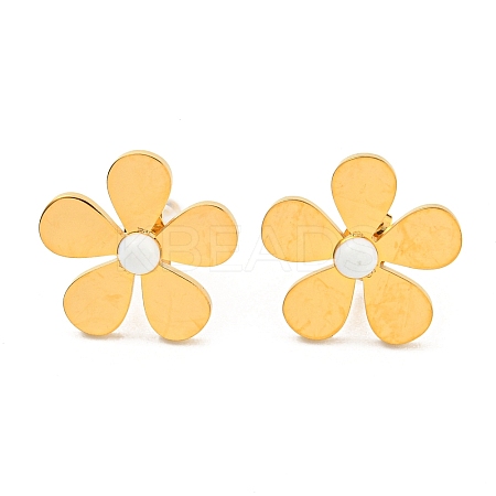 304 Stainless Steel Enamel Stud Earrings for Women EJEW-Z053-01G-02-1