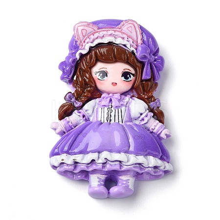 Cartoon Girls Opaque Resin Decoden Cabochons RESI-S392-03A-03-1